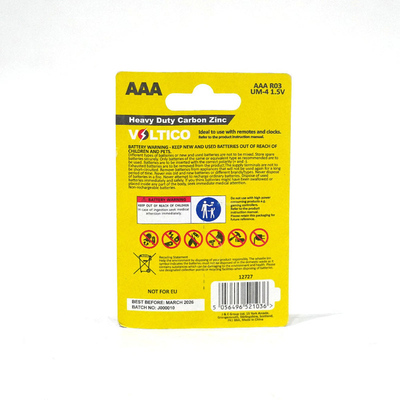 Heavy Duty Carbon Zinc AAA Battery 8PK