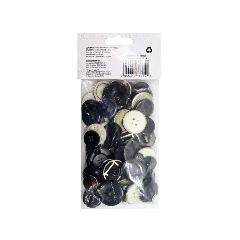 Craft Buttons Assorted 100g