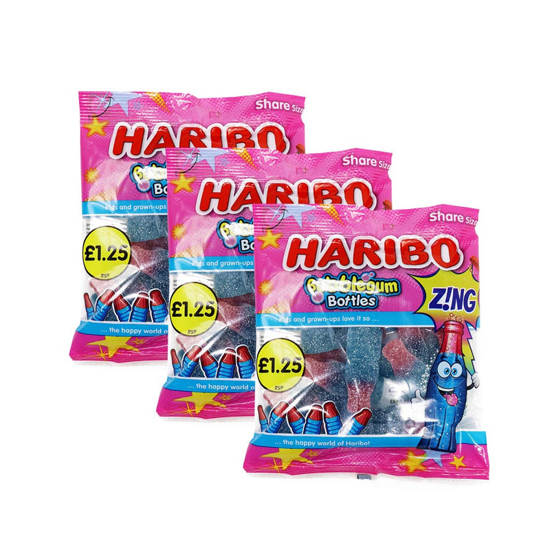 Haribo Bubblegum Bottles 160g x 3Pack