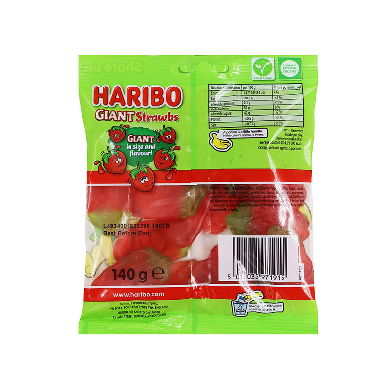 Haribo Giant Strawbs Fruit Gums 175g