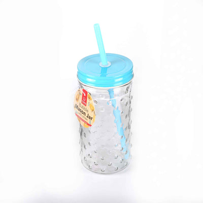 Bubble Mason Jar with Straw