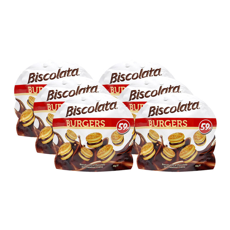 Biscolata Chocolate Biscuit Burgers 40g x 6Pack