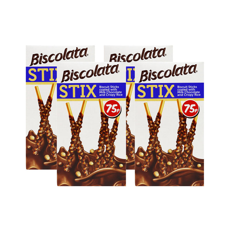 Biscolata Crispy Rice Biscuits Sticks With Milk Chocolate 34g x 4Pack