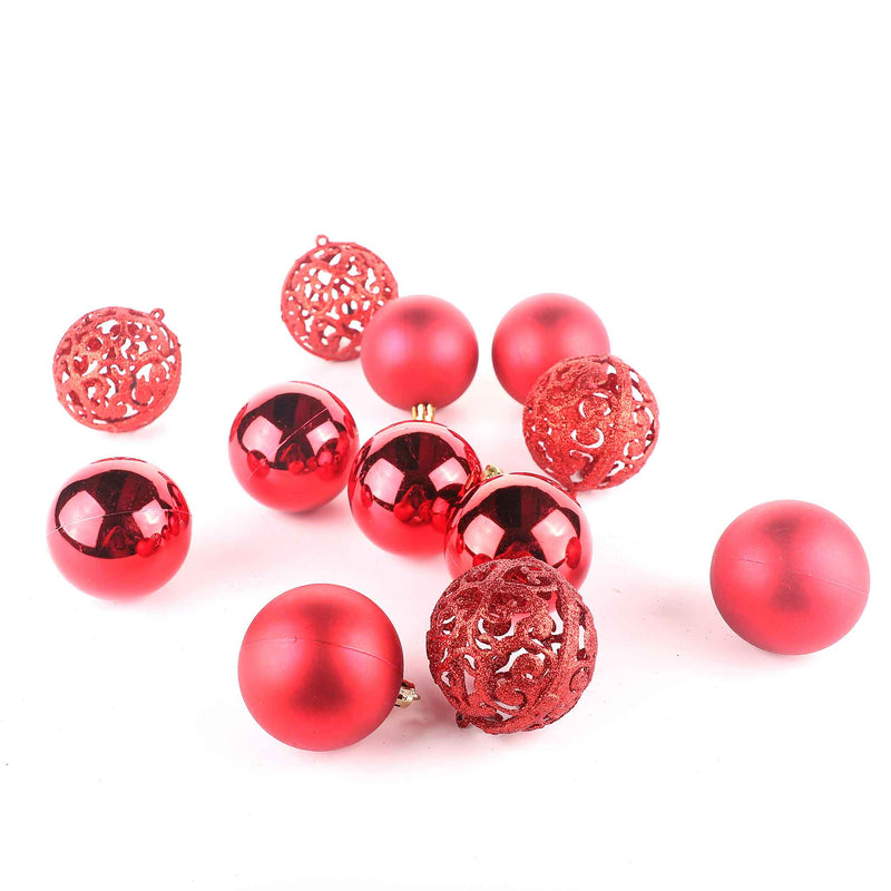 12 Piece Assorted Baubles Ornaments (6cm)