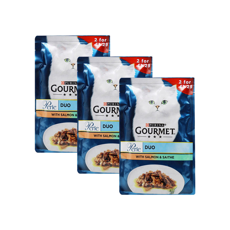 Gourmet Perle Cat Food Duo with Salmon & Saithe 85g x 3 Pack