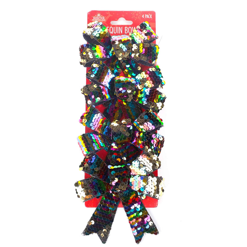 Sequin Bows Pack of 4