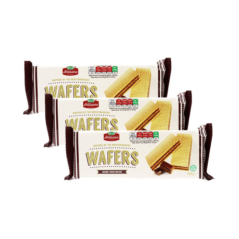 Bello Artizano Creme Choco Wafers 100g x 3Pack