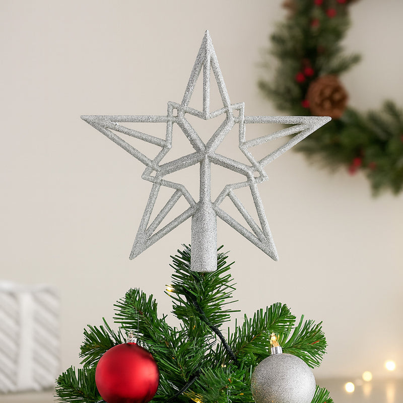 Basic Glitter Tree Topper 20cm
