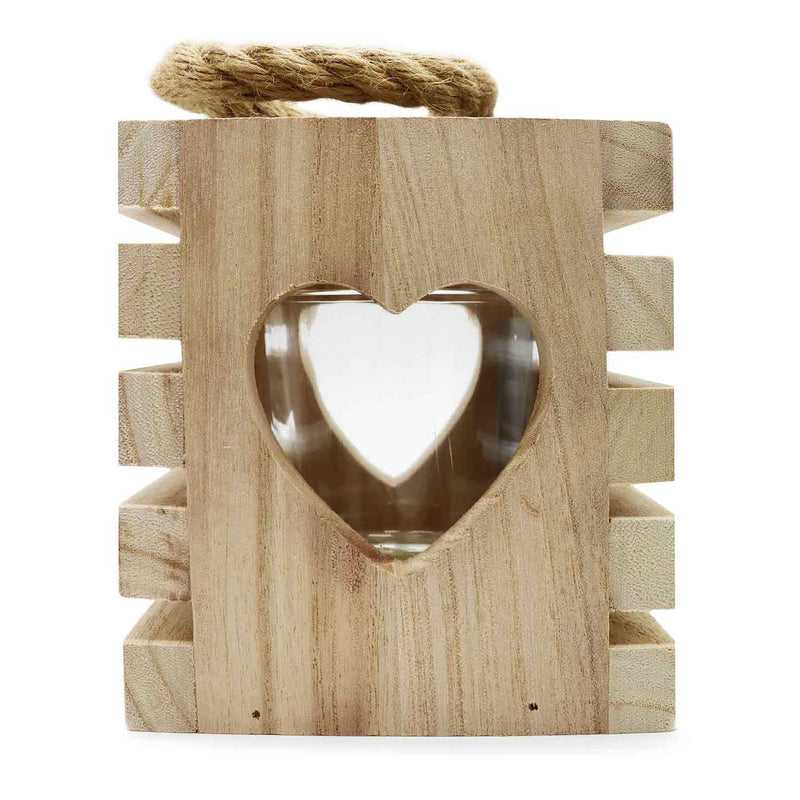 Wood Heart Candle Holder