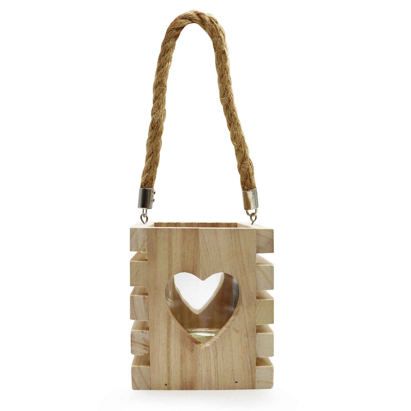 Wood Heart Candle Holder