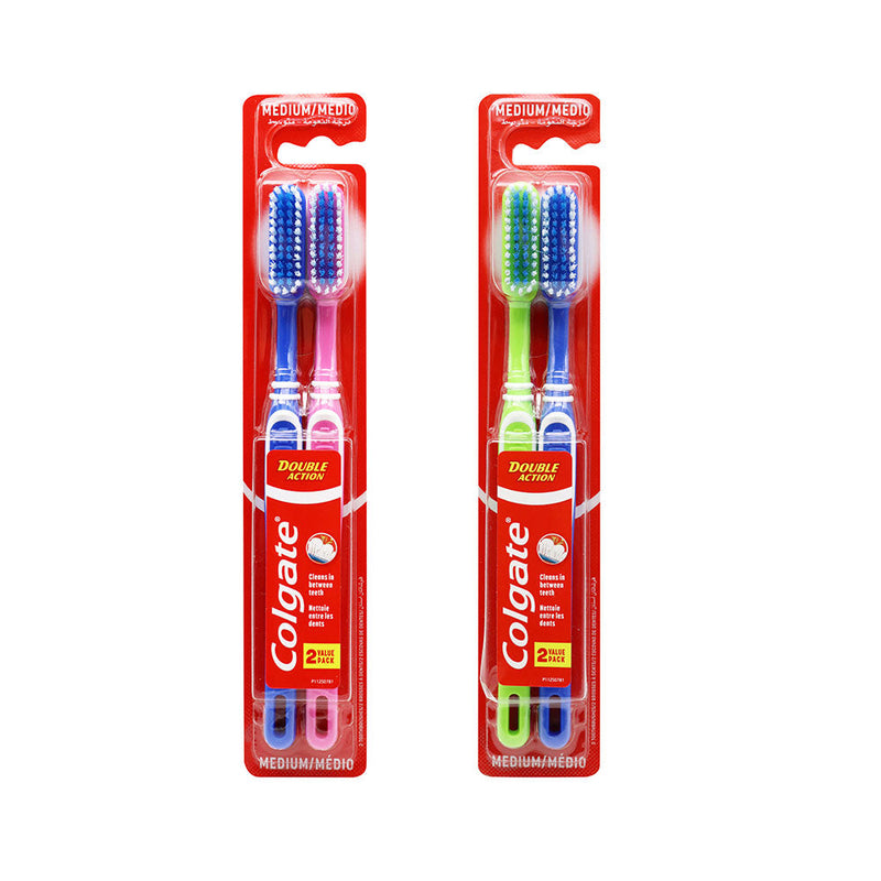 Colgate Double Action Toothbrush Medium 2PK