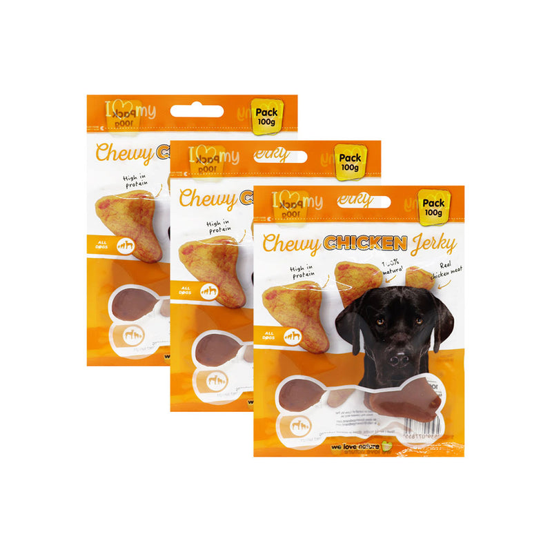 Chewy Chicken Jerky Dog Treat 100g x 3Pack