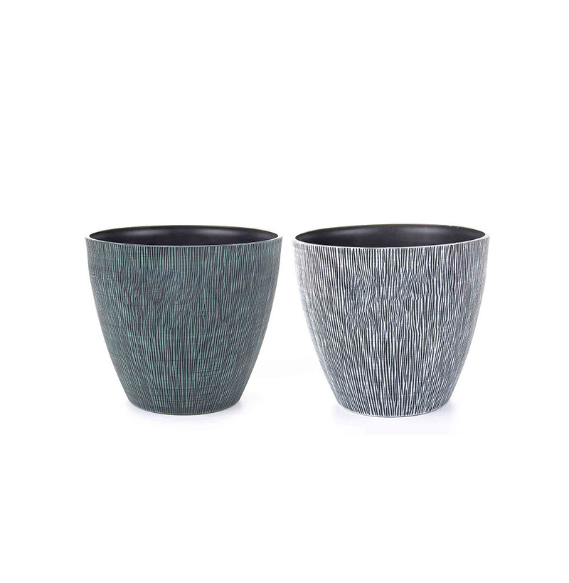 Allure Textured Effect Plastic Planter 9inch