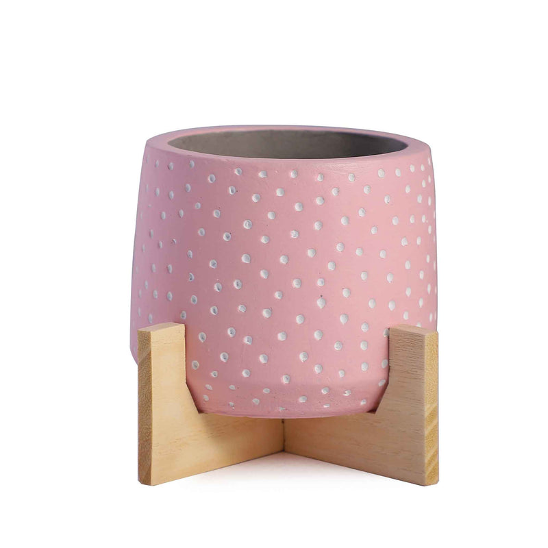 Spotty Pot with Wood Legs