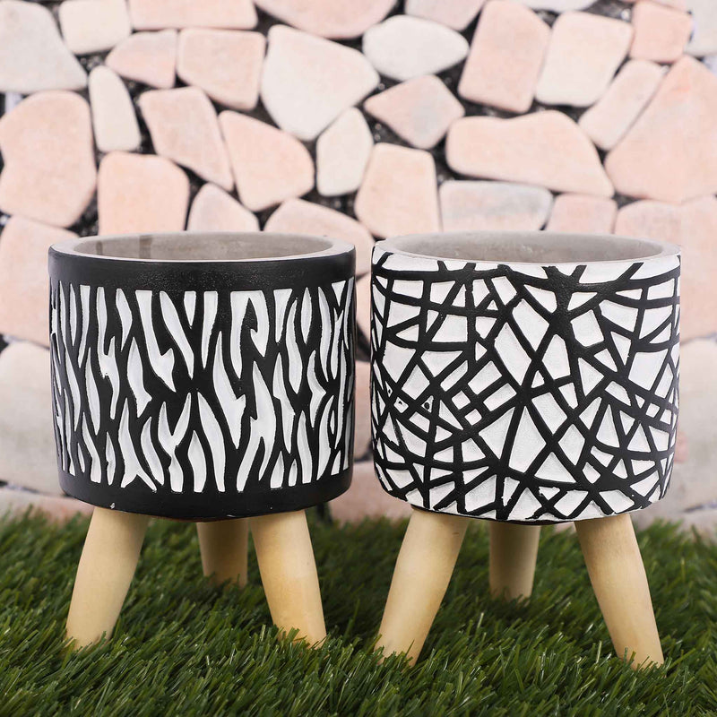 Zebra Planter On Legs Flower Pot