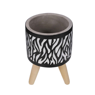 Zebra Planter On Legs Flower Pot