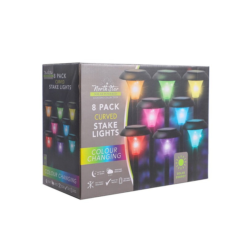 Curved Stake Solar Light Mix 8Pack