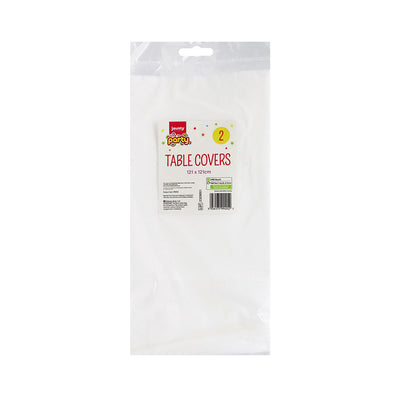 White Plastic Table Covers 2Pack