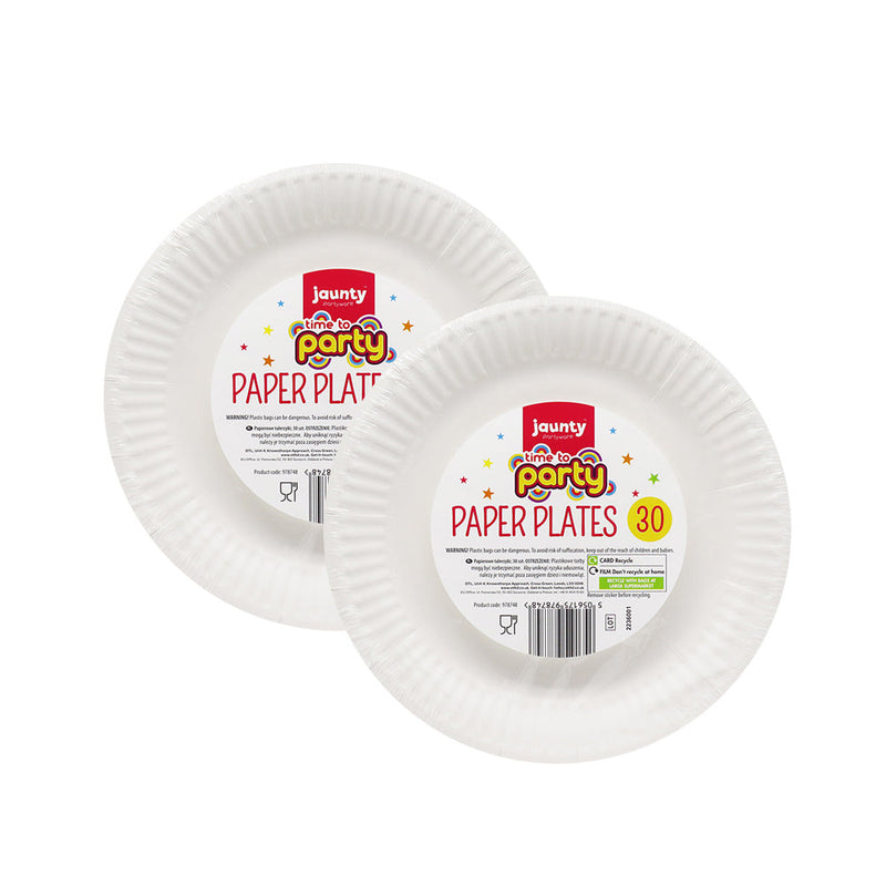 White Paper Plates 30Pack