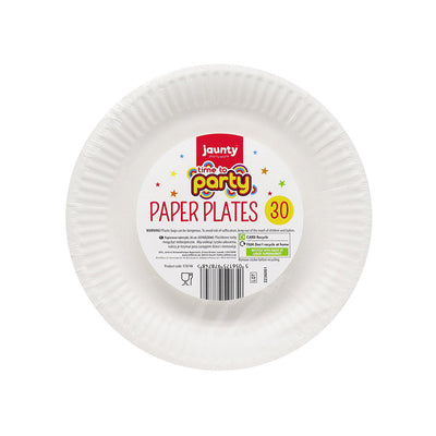 White Paper Plates 30Pack