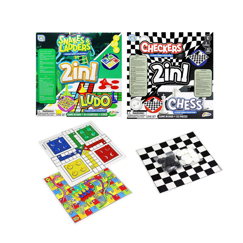 2In1 Checkers Or Snake Ladders Board Games