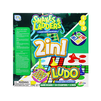 2In1 Checkers Or Snake Ladders Board Games