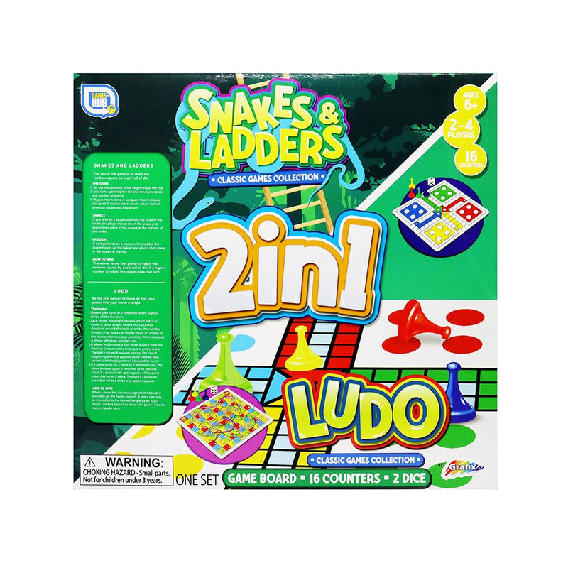 2In1 Checkers Or Snake Ladders Board Games