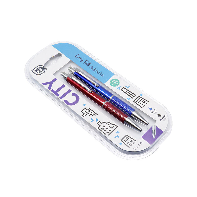 City Easy Roll Ballpoint Pens 2PC