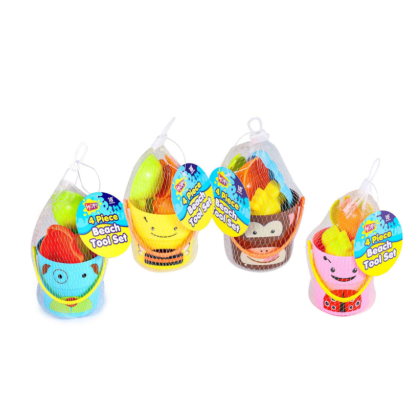 Beach Tool Set Bucket 4 Items