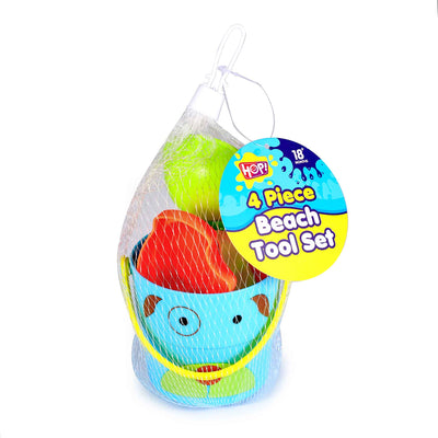 Beach Tool Set Bucket 4 Items