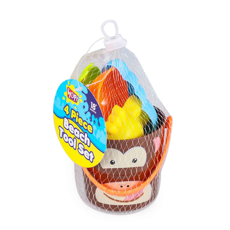 Beach Tool Set Bucket 4 Items