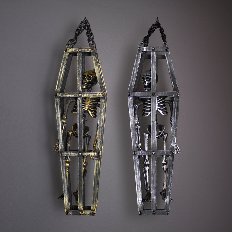 Hanging Skeleton In Coffin