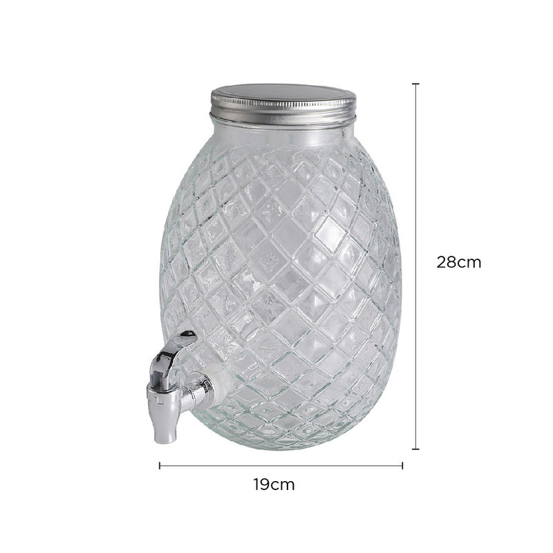Pineapple Drink Glass Dispenser 4.5L