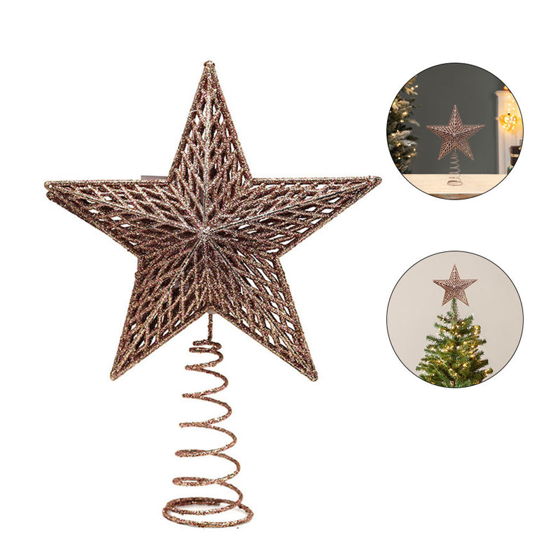 Rose Gold Star Tree Topper 17CM
