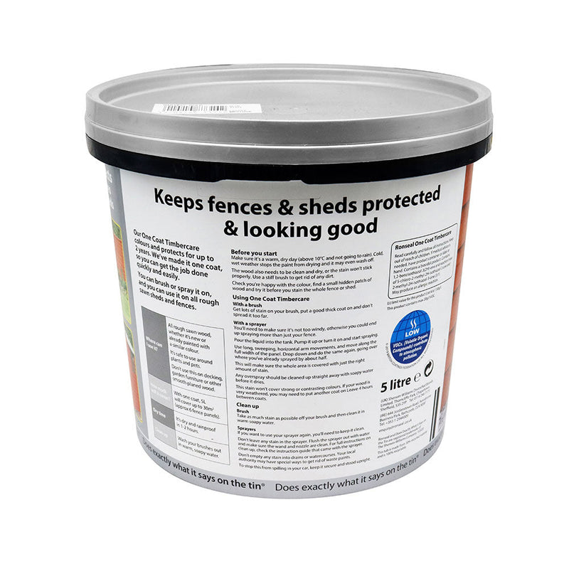 Timbercare Ronseal Ronseal One Coat Timbercare Shed & Fence Protector Harvest Gold 5L ...