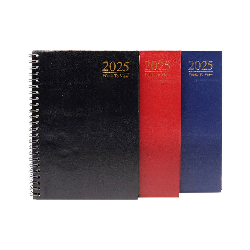 2025 A5 Week To View Hardback Diary Notebook