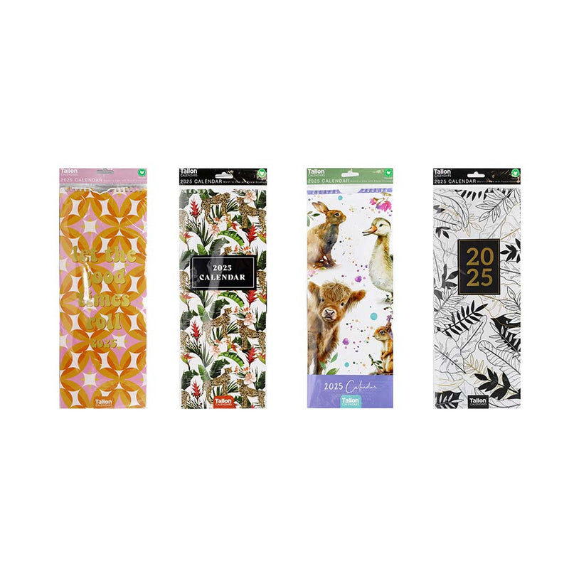 2025 Slim Month To View Illustrative Wall Calendar