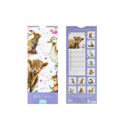 2025 Slim Month To View Illustrative Wall Calendar