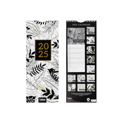 2025 Slim Month To View Illustrative Wall Calendar