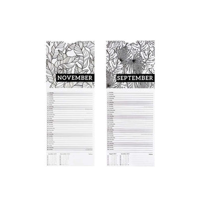 2025 Slim Month To View Illustrative Wall Calendar