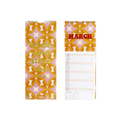 2025 Slim Month To View Illustrative Wall Calendar