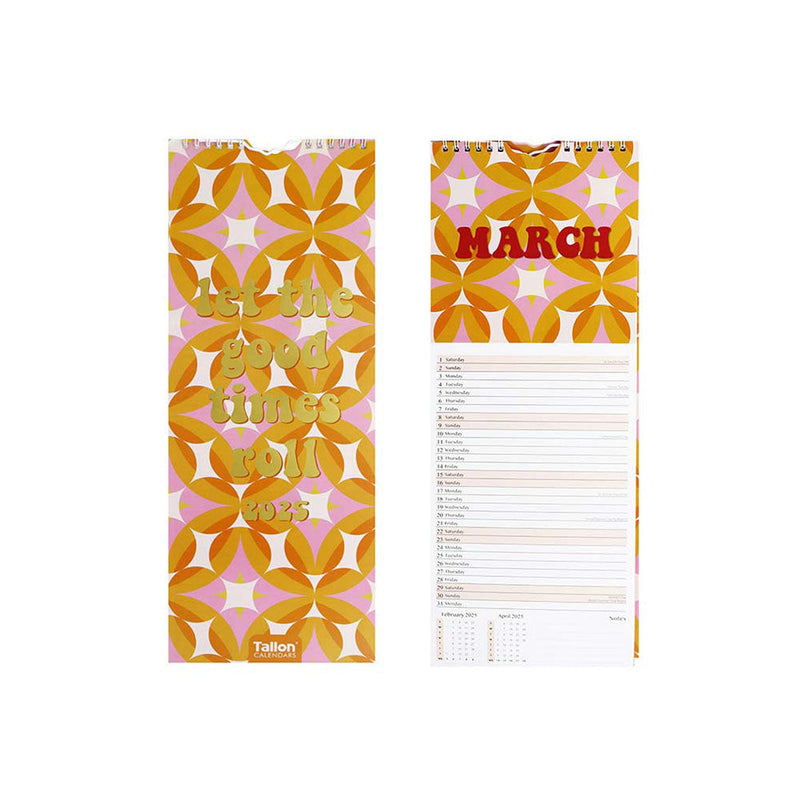 2025 Slim Month To View Illustrative Wall Calendar