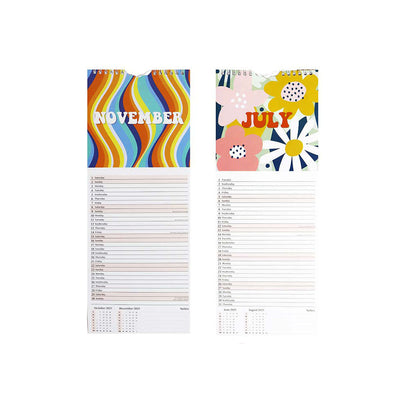 2025 Slim Month To View Illustrative Wall Calendar