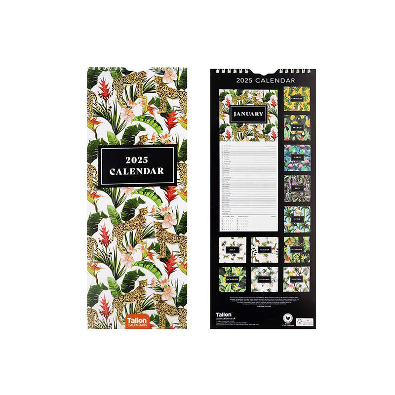 2025 Slim Month To View Illustrative Wall Calendar