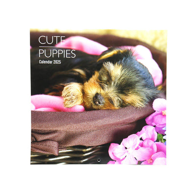 2025 Kittens & Puppy Square Month To View Wall Calendar