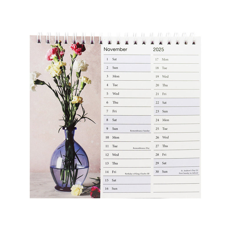 2025 Flowers Design Desktop Calendar