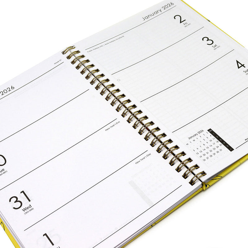 2025 A5 Spiral Week To View Hardcover Diary