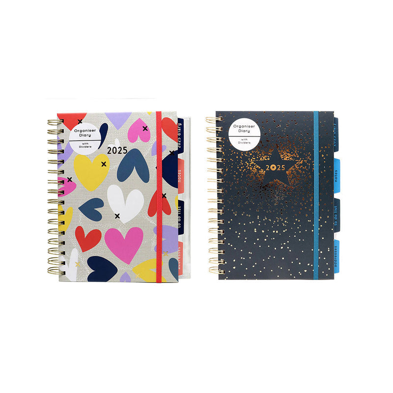 2025 A5 Week To View Organiser Diary With Dividers