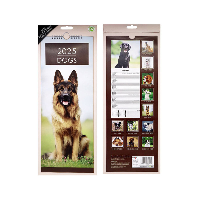 2025 Slim Month To View Hanging Wall Calendar Dog & Cat
