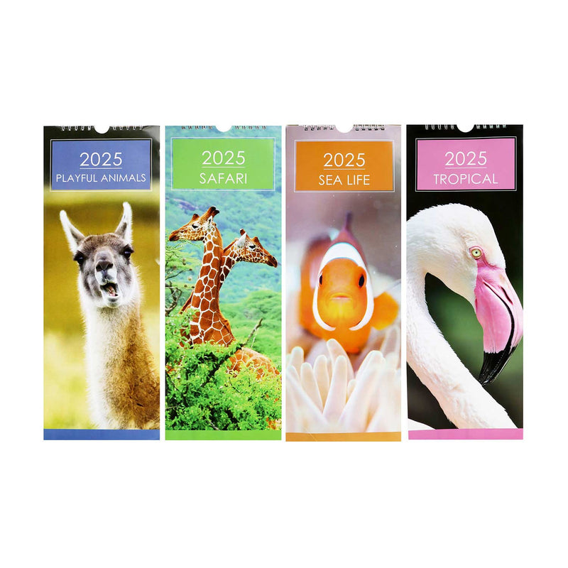 2025 Slim Month To View Hanging Wall Calendar Animals
